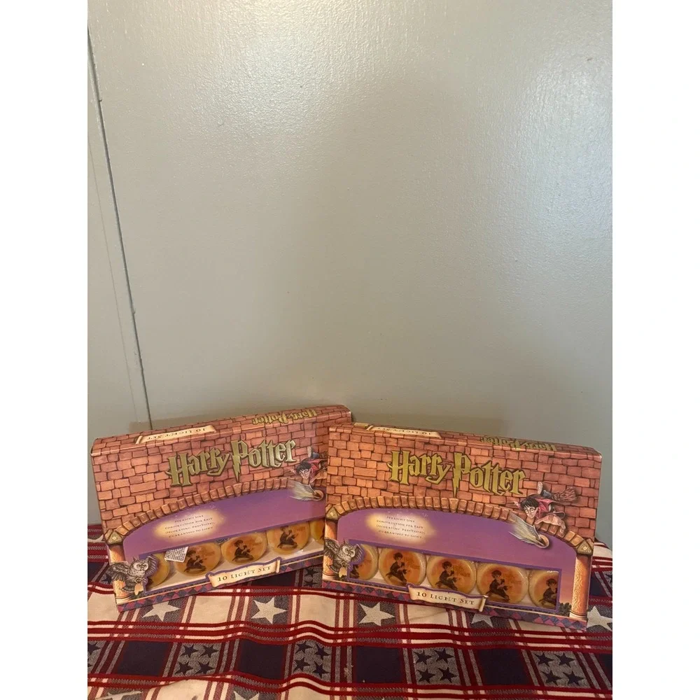 2 Sets Harry Potter 10 Globe String Lights Set‎ Kurt Adler 2000 Vintage w/ Box
